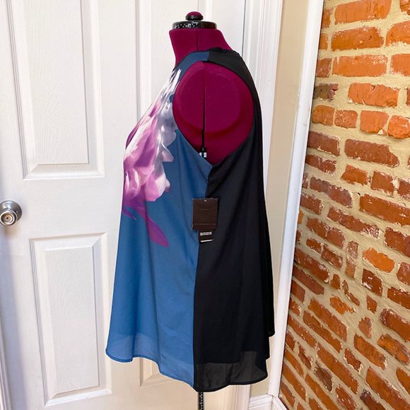 NWT Alfani Blossom Print Sleeveless High Low Top - Picture 6 of 6